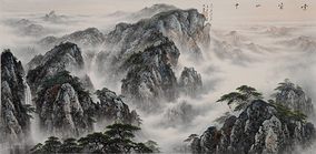 韩琦作品8 八尺整张《云雾山中》